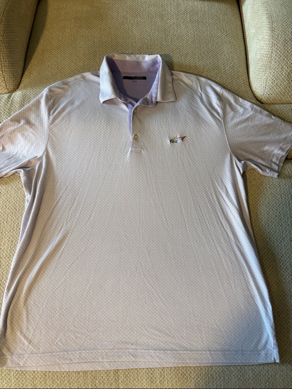 Greg Norman Collection Light Lavender Polo with Contrast Collar
